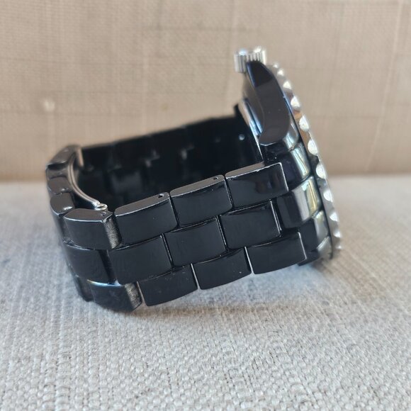 Minnie Mouse Disney Wristwatch Black Tone Metal Strap Analog Accutime Watch - Picture 6 of 12